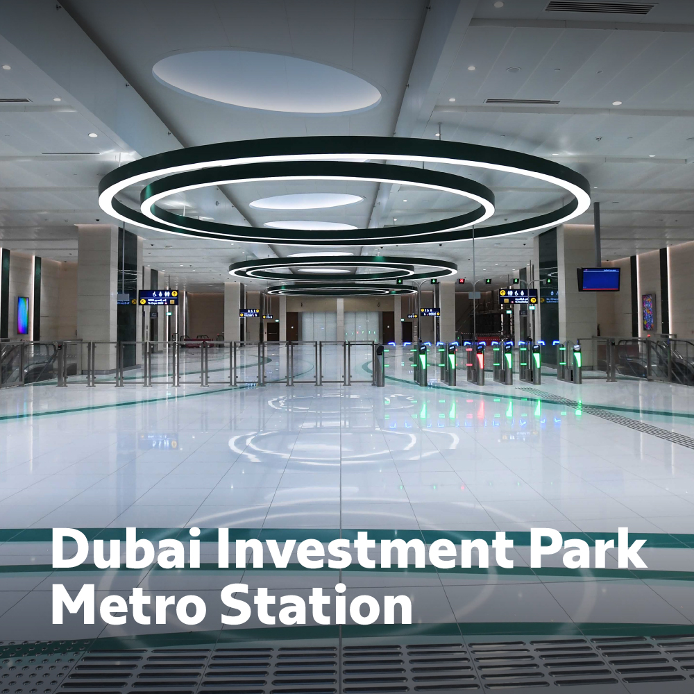 rta_dubai's tweet photo. Starting June 1st, the Dubai Investment Park Station on the #Route2020 metro line will deliver extraordinary elemental experiences. The station will serve the Green Community and Dubai Investment Park areas. #RTA #DubaiMetro https://t.co/yl5NSlufU9