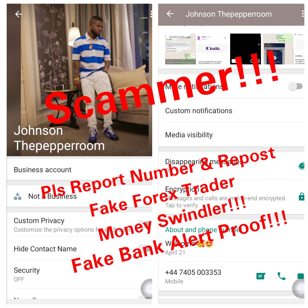NGVAFRICA2020's tweet photo. @the_davidatta *See How This Fake Nigerian Internet Scammer Carries Out His Fraud Acts On Unsuspecting Whatsapp Contacts*

https://t.co/9M8H1oYN7I https://t.co/lCoJVB15Rf