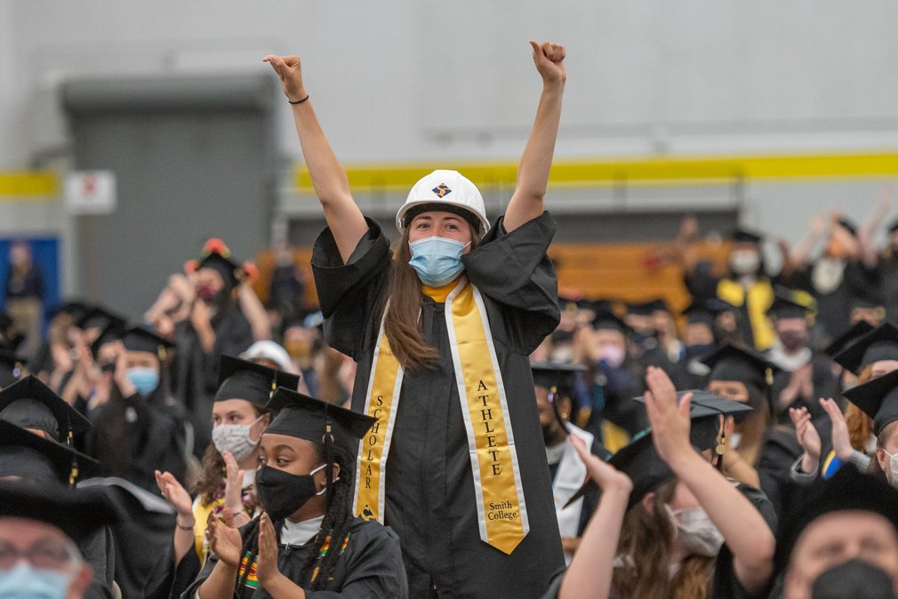 smithcollege's tweet photo. Congratulations to the Class of 2021! You did it, Smithies! #Smith2021 🎓💙💛 https://t.co/imQqXuvWjm