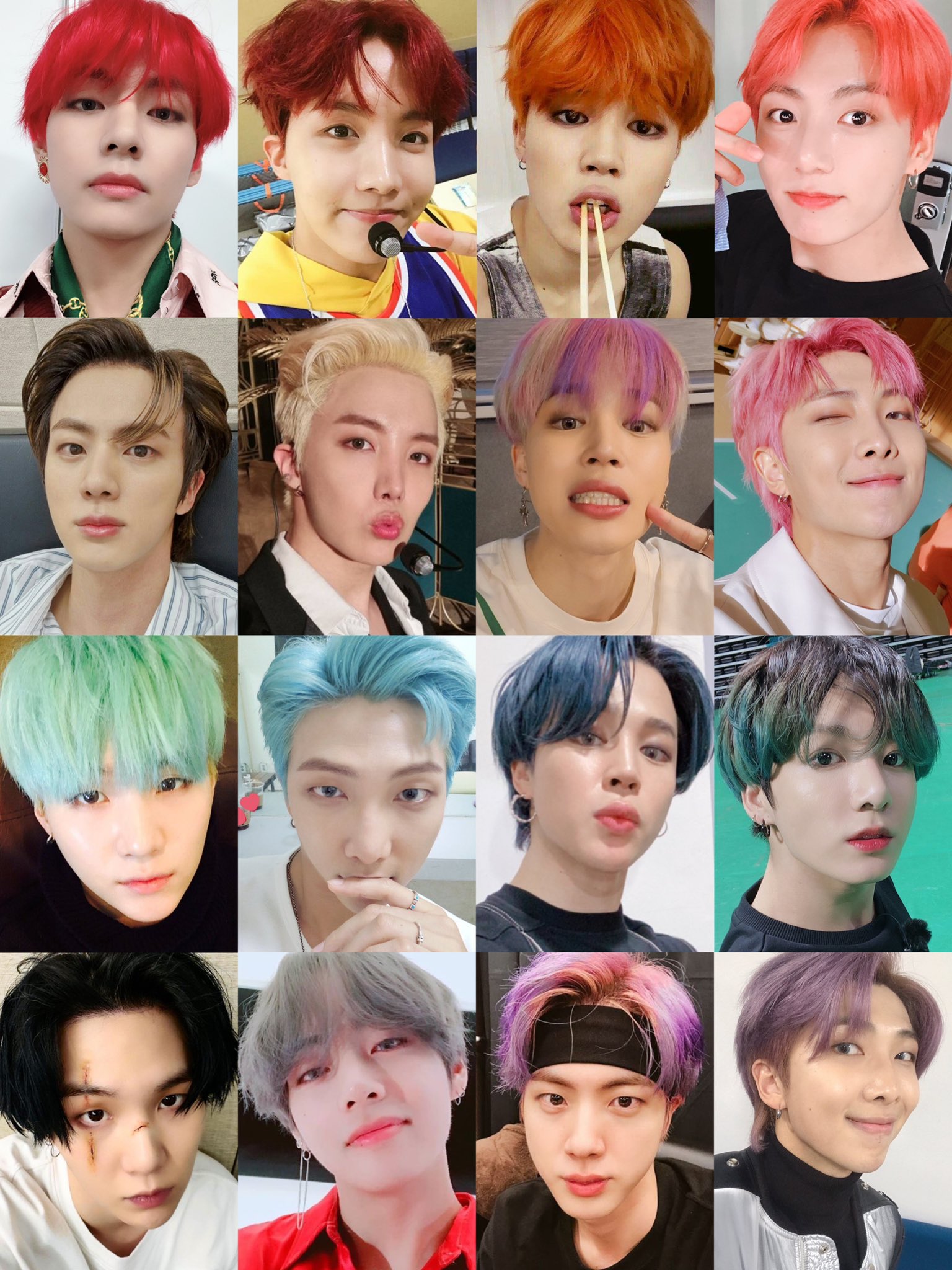 BTS's Most Memorable Hairstyles - BTS Members Hair Colors