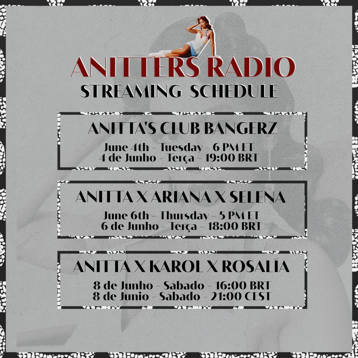 BaileFunkTour's tweet photo. Official Schedule of Anitters Radio of this week.

Follow our profile to stay updated on our shows on StationHead. https://t.co/7QPygI6jtS