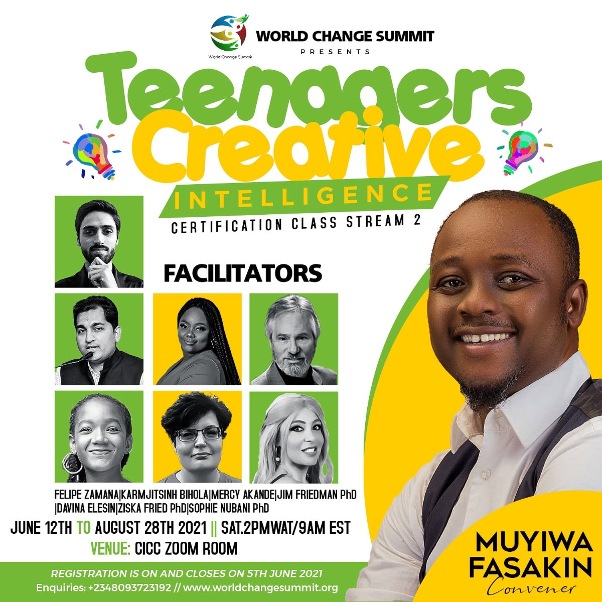 Enrol  your teens for the World most prestigious Creativity and Innovation training. ..
bit.ly/33R0Vuc
Use the link above to register..