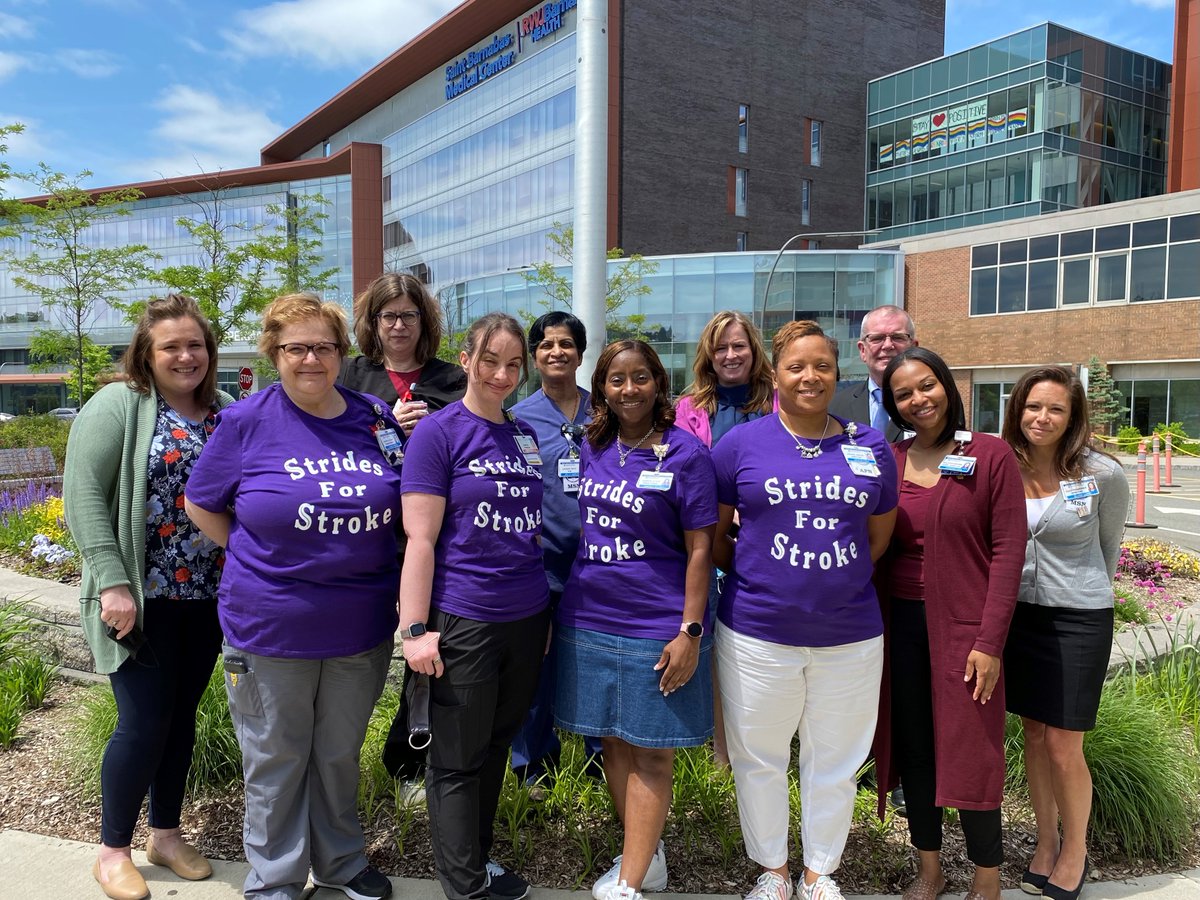 CBMCNJ's tweet photo. Last week, Saint Barnabas Medical Center joined hospitals across @RWJBarnabas to raise awareness about stroke prevention. Employees took a walk around the SBMC campus, bringing attention to #StrokeMonth. 

#StridesForStroke 
#LetsBeHealthyTogether
#SaintBarnabasNJ https://t.co/MHgiR9GlCy
