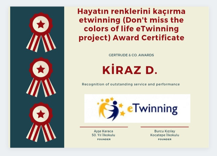 Öğrencilerimin proje sonu sertifikaları
#izmitmem #ziyaselçuk #Kocaelimem #eTwinning
