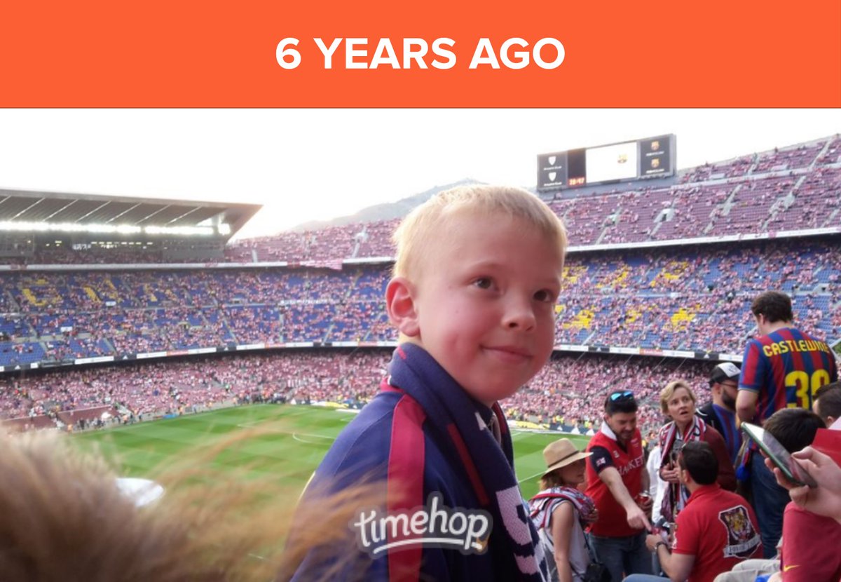 tojo5440's tweet photo. Our son Toby was diagnosed with Adrenoleukodystrophy 6 years ago, March 2015. Fabulous trip to Camp Nou to see @BarcelonaFC play in the Copa Del Rey, arranged by @MakeAWishUK. Given 6 months to live, he is still with us today #Tobystrong #aldsucks ๐ช https://t.co/J5KyKrtDpu
