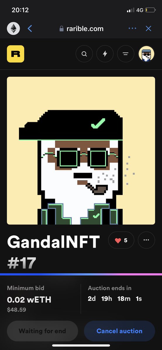 My first auction on <a href="/rariblecom/">BLH PoC</a> 
Minimun bid 0.02 #ETH 
#NFTs #nft #ElonMusk #rarible #NFTCommunity #nftcollector #nftart 

rarible.com/token/0x60f801…?