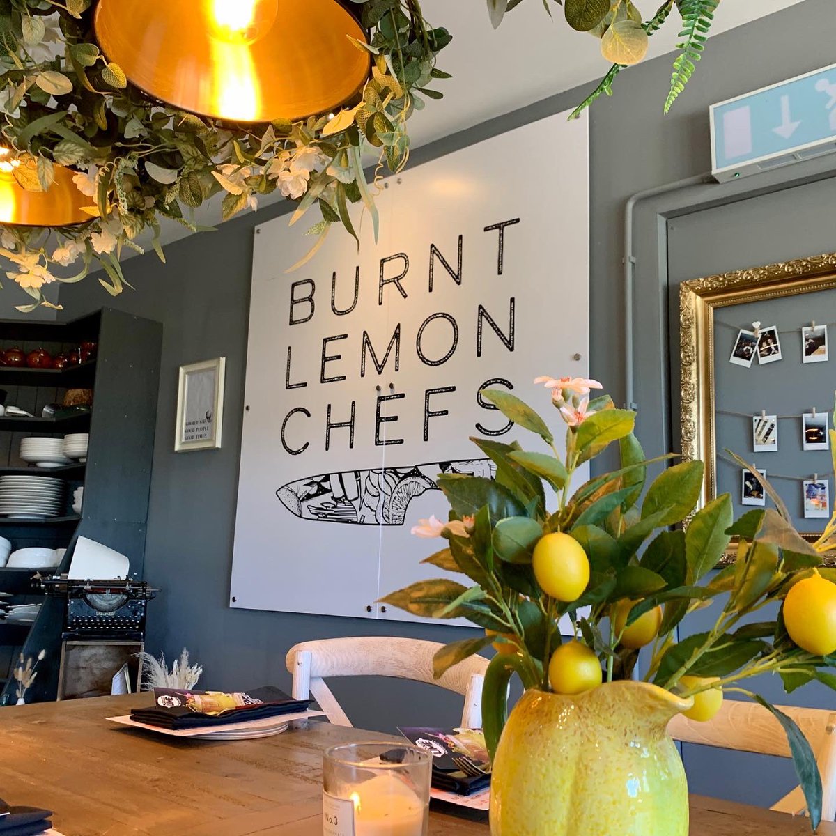 orangejuicePR's tweet photo. So good to see a concept become a reality. From computer screen to stunning countryside kitchen, our branding for @burntlemonchefs is looking 👌. (The food’s not bad either) https://t.co/Lx6AJC4YEV