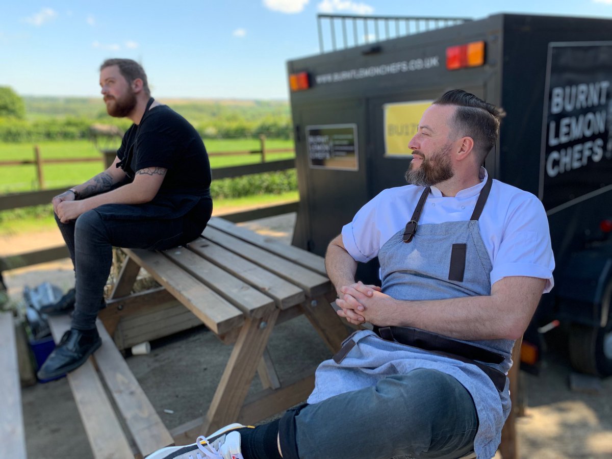 orangejuicePR's tweet photo. So good to see a concept become a reality. From computer screen to stunning countryside kitchen, our branding for @burntlemonchefs is looking 👌. (The food’s not bad either) https://t.co/Lx6AJC4YEV