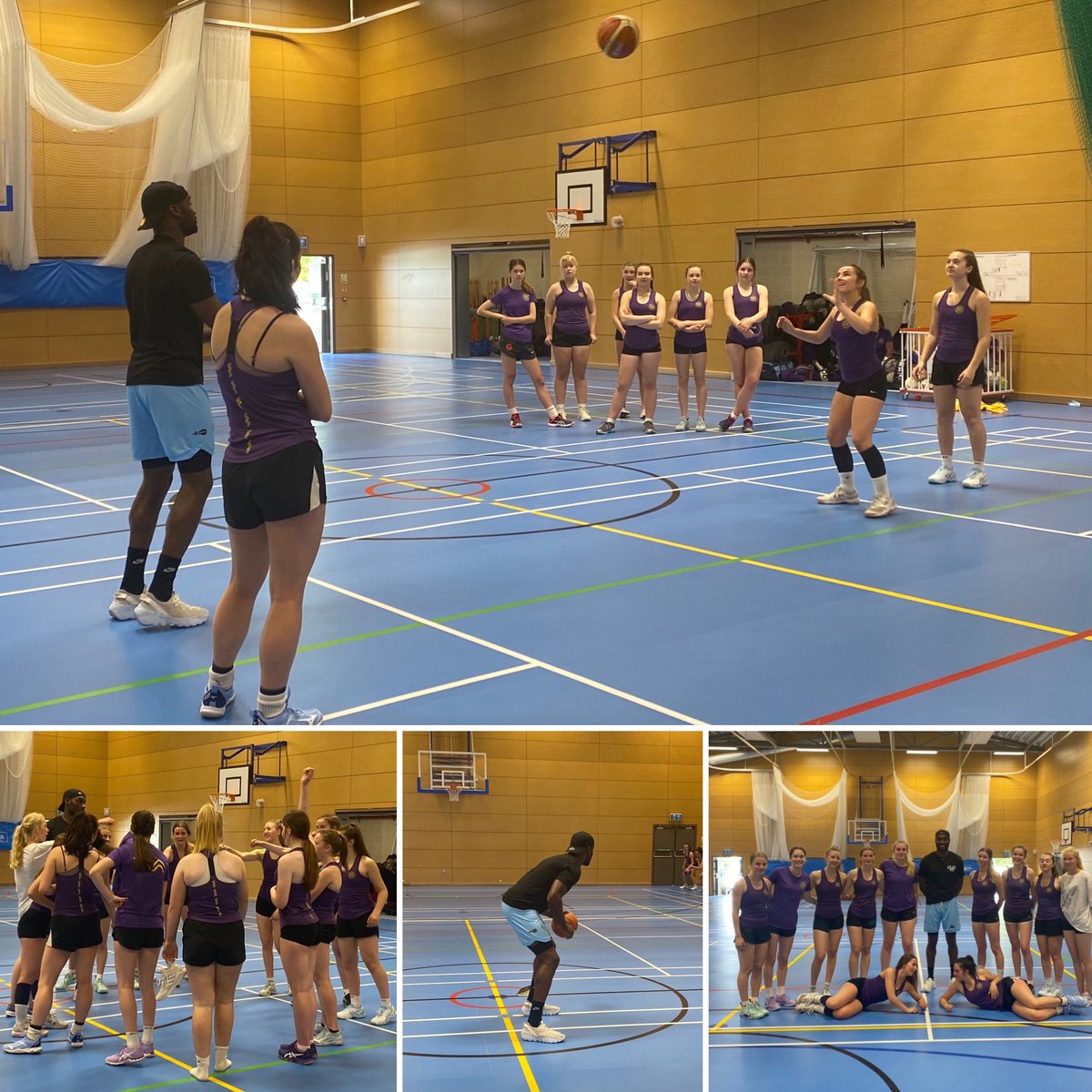 AquariansNC's tweet image. What a day for our jnr regional squads! Amazing basketball/netball hybrid training session with @Tayotweets 😍 High intensity session with lots of laughter and lots learned. Thanks to @passandplay1 for organising. #netballgoals #basketballskills #learnfromthebest 💜🏐💛
