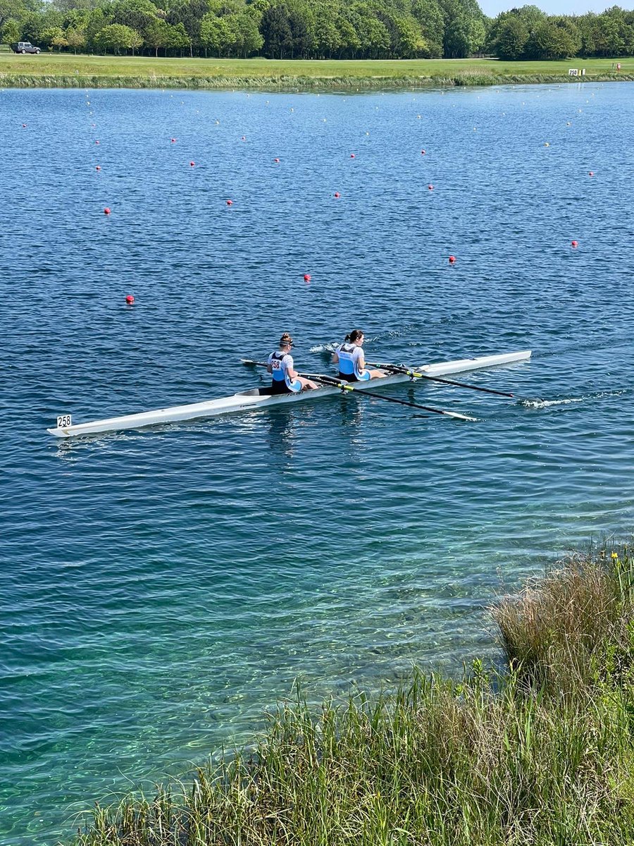 SHHSHammersmith's tweet photo. Well done to our Y13s Imogen and Emer @nsr_uk and thank you to our coach Sean @FulhamReachBC! Great to finally return to competing after 18 months! Looking forward to tomorrow with our Y10s @JscullingHOR #shhsrowing #nationalschoolsregatta2021 https://t.co/HMPicUWPMg
