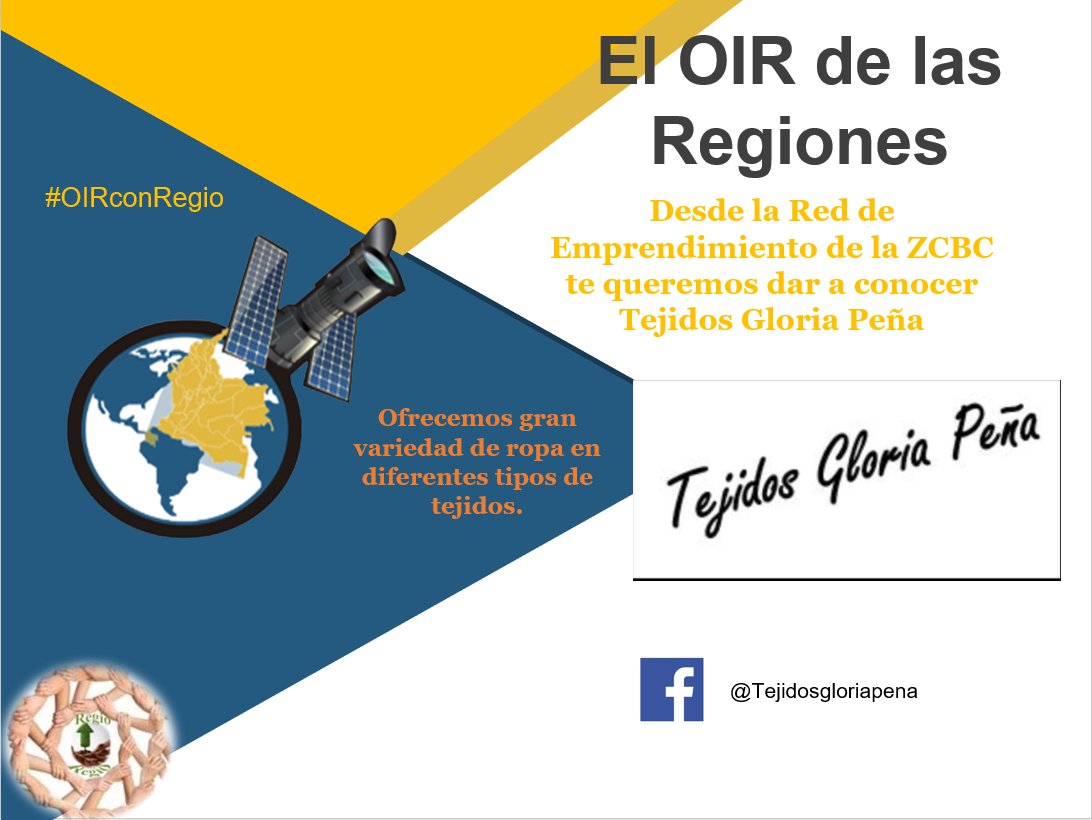 ElOIRdelaRegion's tweet photo. #OIRconRegio desde la Red de emprendimiento #OIRZonaCentroBogotáyCundinamarca da a conocer Tejidos Gloria Peña, te invitamos a que conozcas sus diferentes modelos de ropa tejida en @Tejidosgloriapena síguelos en Facebook. https://t.co/MlWINiuGTQ