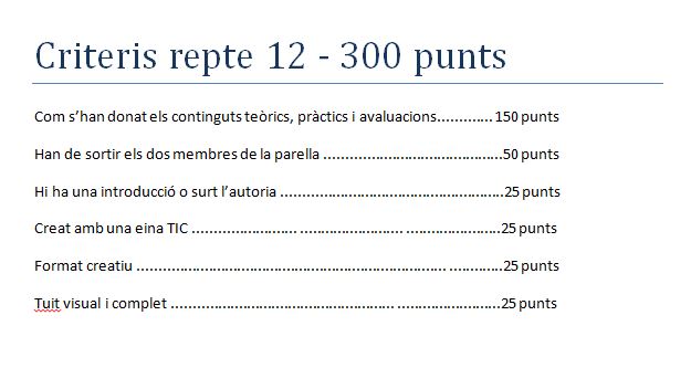 _LAVUELTA's tweet photo. Bona tarda!!🗓️💯

Us pasem els nostres criteris per avaluar el repte 12 sobre el resum de l'assignatura.  

#PEAFE_2021 https://t.co/B3QfkM13iK