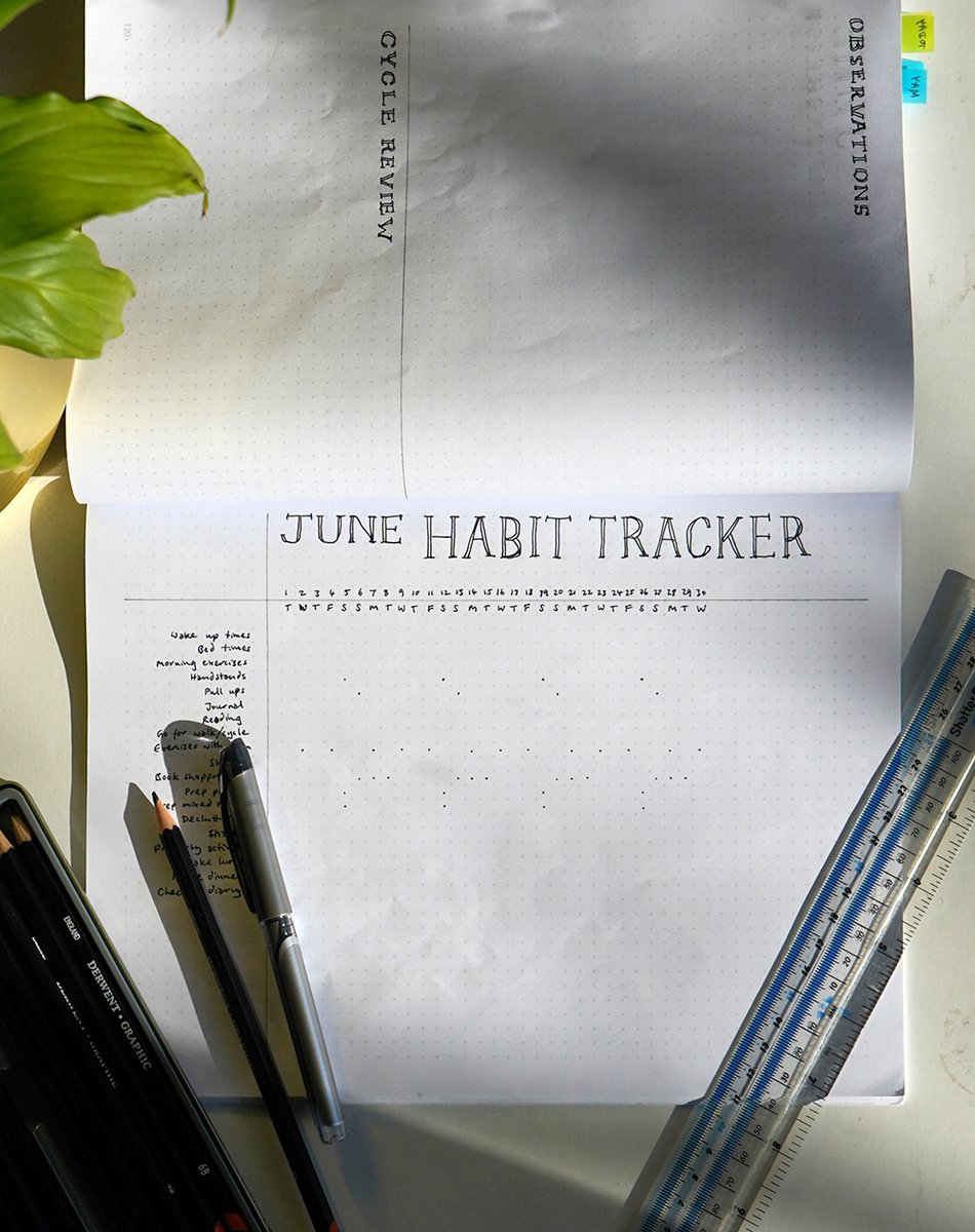 jamesmodesign's tweet photo. Productivity: June so soon! 😆 June habit tracker in my #bujo 📖
It’s my visual reminder to act. Check off habits daily &amp; see progress, this motivates me &amp; provides a rewarding dopamine kick 🧠🌟
#bulletjournal #behaviouralchange #productivity https://t.co/ce8agmbIfz