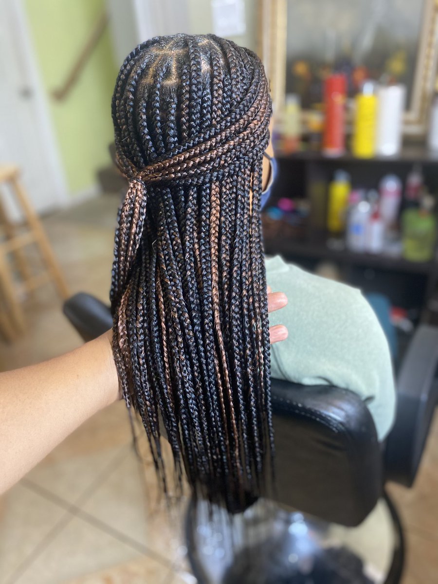 _MadeInJamaica_'s tweet photo. Pretty Brown highlights on these knotless braids 😊
(Custom mixed color) 

NOW BOOKING FOR JUNE 🗣

•@hairbybooyah on IG🎀🤍 

#knotlessbraids #butterflylocs #passionlocs #butterflybraids #ctstylist #hartfordstylist #locs #protectivestyle #hairbybooyah #viral #explorepage #hair https://t.co/8zUFjoOFpU