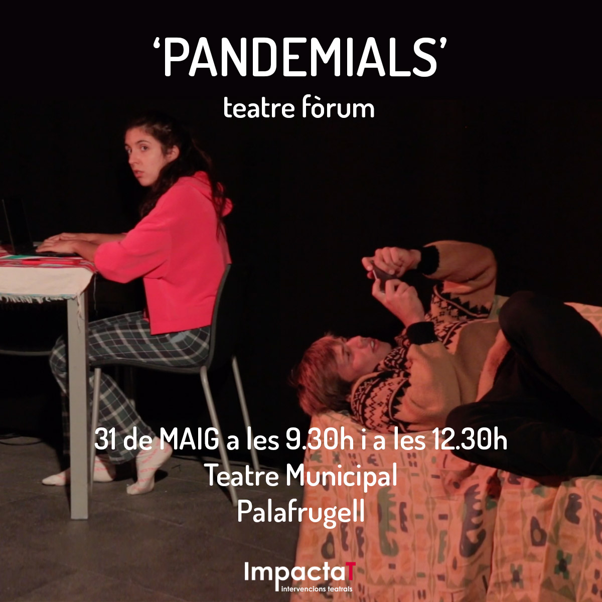 impactat_teatre's tweet photo. (new‼️) “ELS PANDÈMIALS” O... com transitar per l’adolescència en temps de pandèmia. 🤓📲 #Teatrefòrum sobre els #efectes de la #pandèmia en els #joves. La peça ens mostra situacions de la vida quotidiana de dos adolescents en temps de pandèmia 👫.
#adolescents #comunicacio https://t.co/RKVosGAAC3