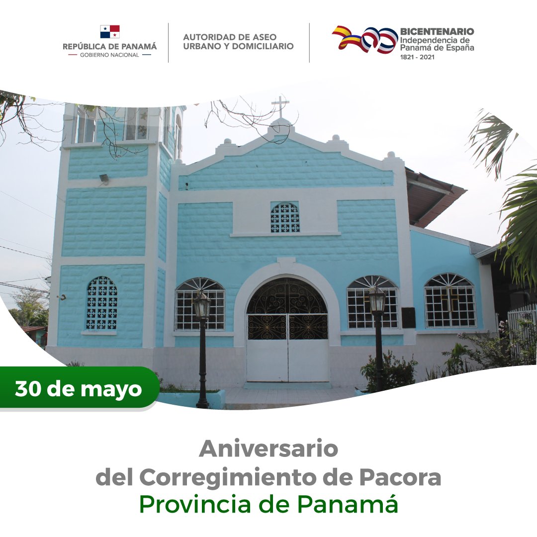 Pacora corregimiento del distrito de Panamá, está de fiesta ¡Muchas  Felicidades! ¿Sabías que...? La comunidad de Pacora, llamada así por la  abundancia de palmeras conocidas como Pácoras, está localizada al este de, image size:1080x1080
