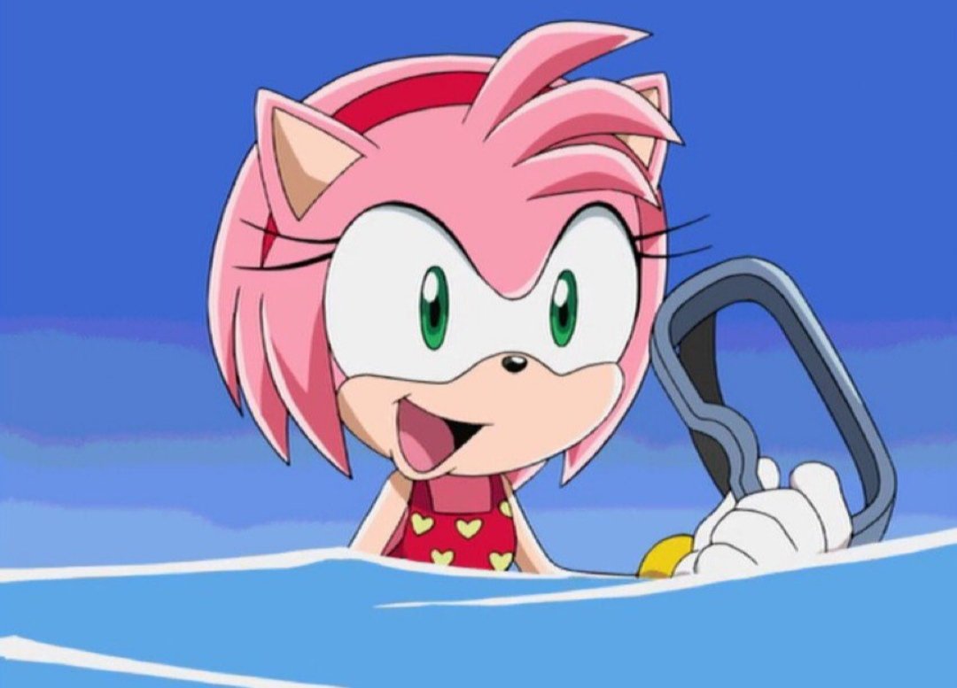 Unlike Sonic, Amy appears to enjoy swimming. 