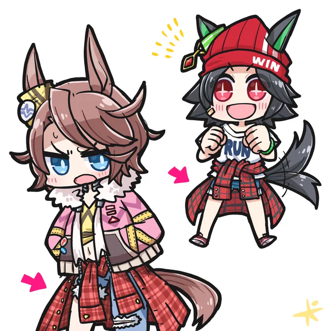 #今月描いた絵を晒そう
チケゾーとタイシンちゃんだった 