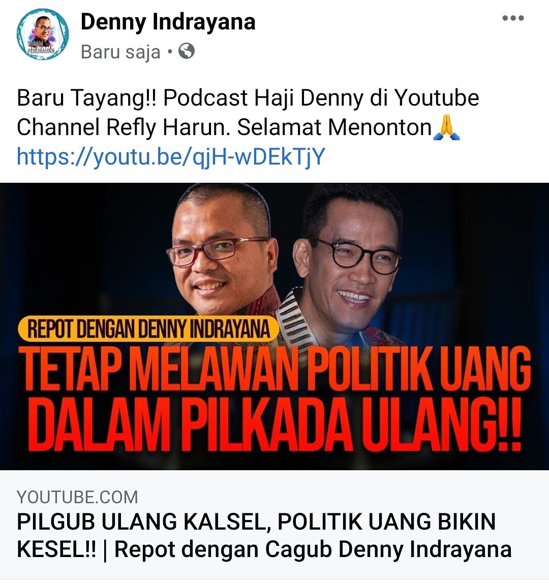 Baru Tayang!! Podcast Haji Denny di Youtube Channel Refly Harun. Selamat Menonton🙏 youtu.be/qjH-wDEkTjY