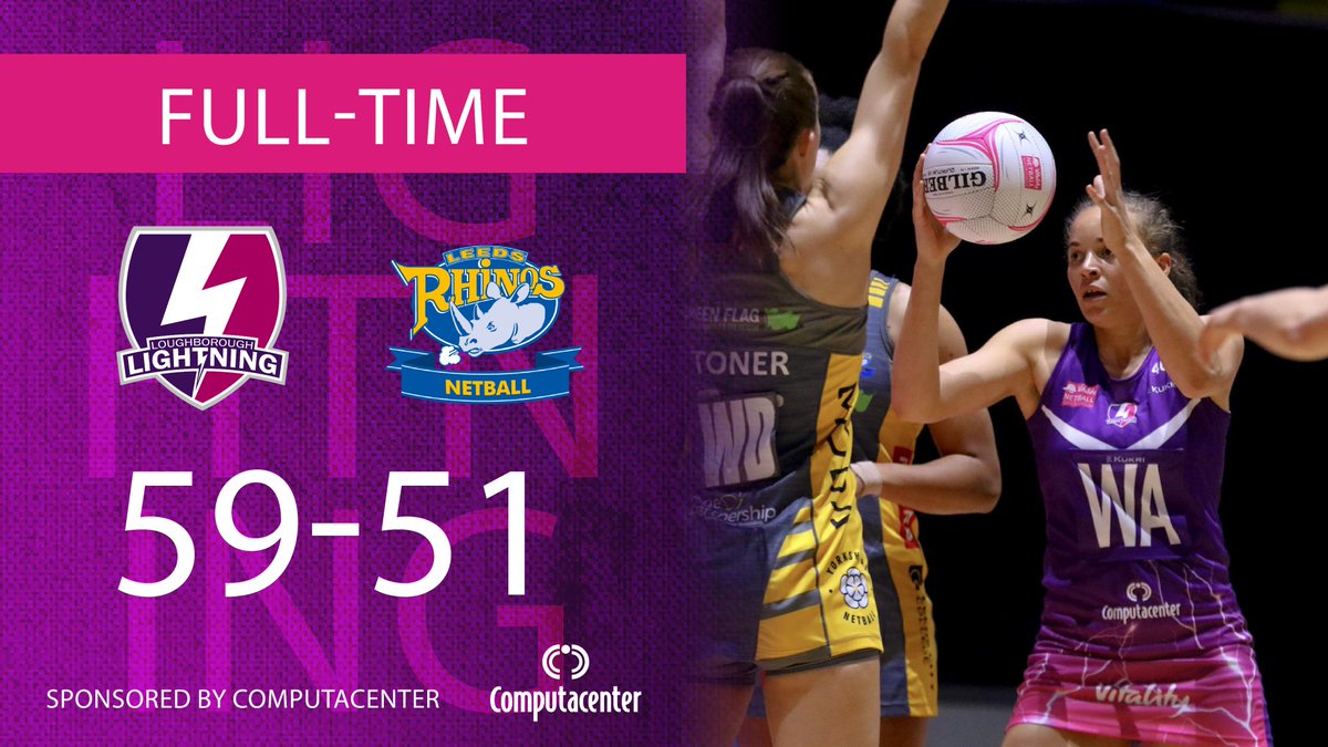 LboroLightning's tweet image. ⏰FULL-TIME⏰

 An exciting encounter @CopperBoxArena see's Lightning claim back to back wins on the final double header weekend 👏

Final Score: ⚡️Lightning 59 - 51 @RhinosNetballSL 🦏

📸 @bensnapsstuff