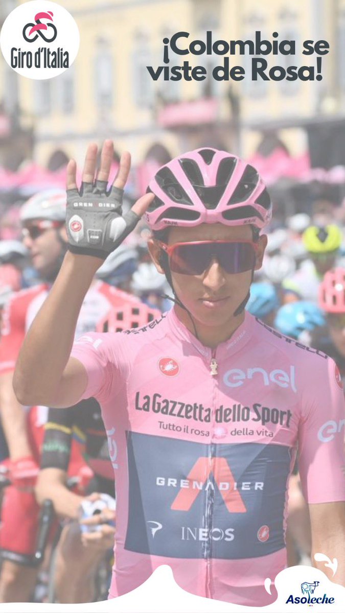 asoleche's tweet photo. Mucha fuerza en la salida de nuestro maglia rosa @Eganbernal, el cronómetro avanza y este escarabajo suda la camiseta para coronarse campeón del @giroditalia. https://t.co/LszmS0SfaK