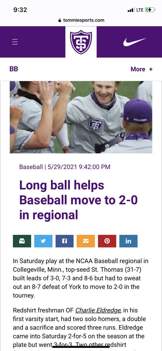 ELK RIVER BASEBALL⚾️ (@elkriverbasebal) on Twitter photo Have a Day, Charlie!!
‘19 Alum and Capt <a href="/c3eldredge/">Charlie Eldredge</a> had himself a memorable first start of his college career yesterday... in an @NCAACWS Regional playoff game!! 2 Bombs, a double and 3 runs.. Atta boy, C3!!! We’re all Proud of you back home. Go get ‘em today!! Have a Day, Charlie!!
‘19 Alum and Capt <a href="/c3eldredge/">Charlie Eldredge</a> had himself a memorable first start of his college career yesterday... in an @NCAACWS Regional playoff game!! 2 Bombs, a double and 3 runs.. Atta boy, C3!!! We’re all Proud of you back home. Go get ‘em today!!