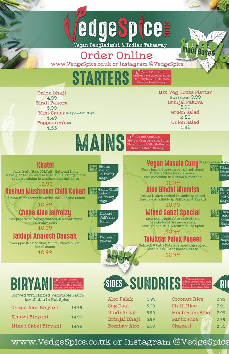 A sneak view of our menu which will be launched on 21st June 2021 <a href="/TakeawaySaffron/">Saffron Indian Takeaway</a> in Salisbury.100% plant based full vegan menu with spices from the heritage of Bangladesh and India. For special offer follow us and DM for promotional code. #Vegan #Salisbury #vedgespice