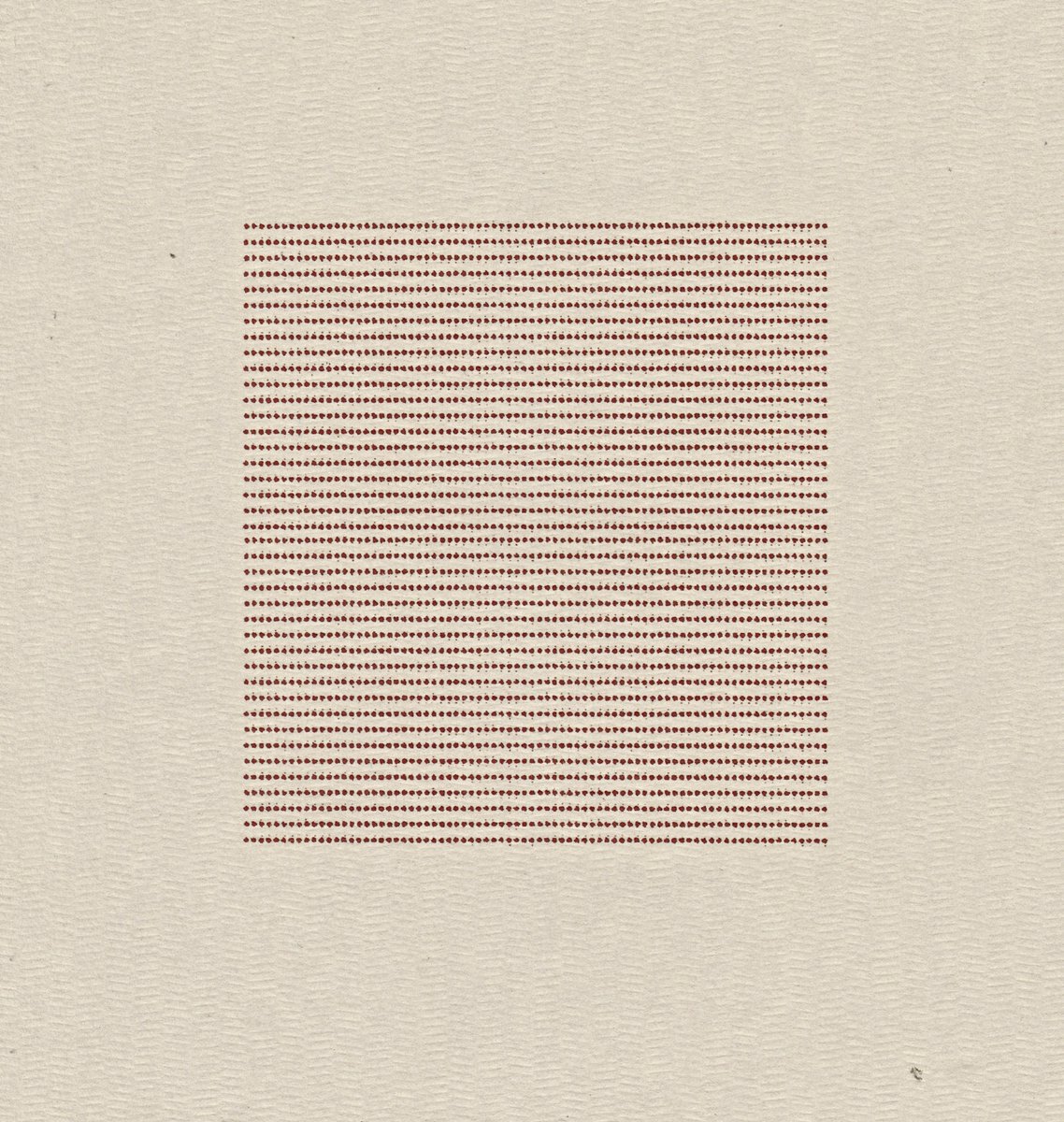 Red Full Stops in Lines, Printed on Wove Paper
