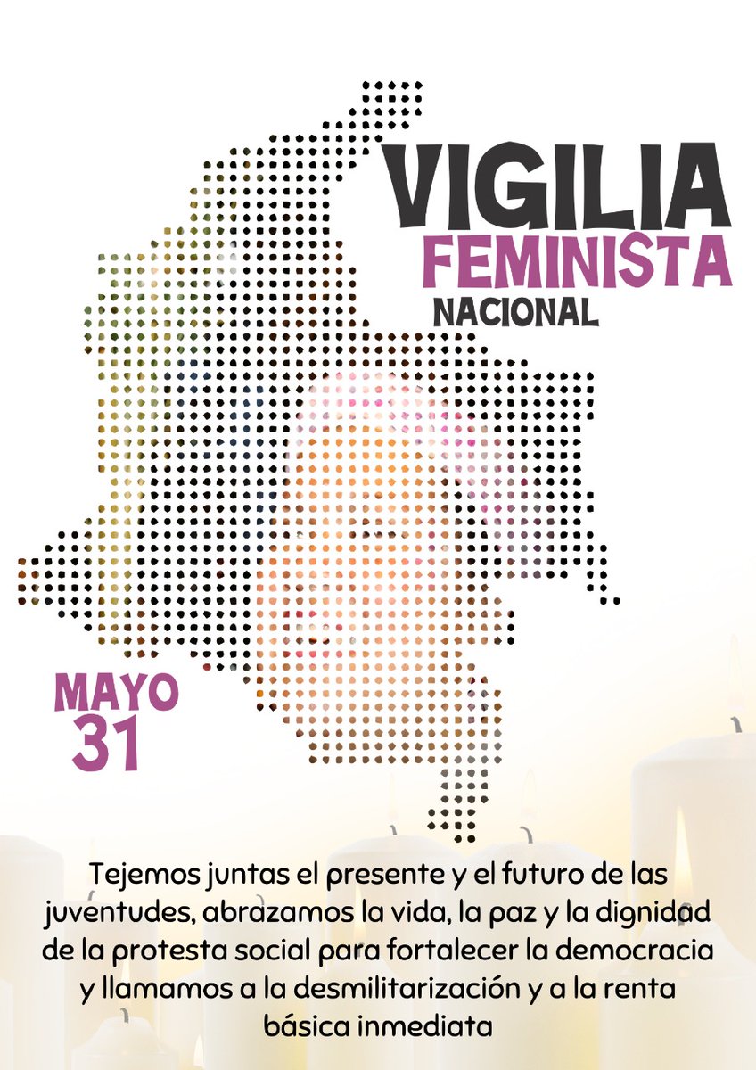 viejas_verdes's tweet photo. Mañana 31M nos sumamos a la Vigilia Feminista Nacional, por una Colombia donde el cuidado de la vida sea un principio INVIOLABE en la protesta social #MujeresEnVigilia
#31MVigiliaFeminista

Abrimos hilo con puntos de encuentro en plazas, plazoletas y parques del país 🧵 https://t.co/L8BiNUeLUS