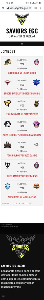 <a href="/EUSaviorsEGC/">Saviors EGC</a> @TeamPalomita <a href="/EuropeSaviorsCB/">Europe Saviors Club ✨️</a> <a href="/IluroGaming/">Iluro Gaming</a> <a href="/YkaryEsports/">YkarY Esports ⚡</a> <a href="/AbeconejosBTG/">Abeconejos</a> <a href="/MND_Esports/">Manadrain</a> <a href="/SurrealpL/">SurrealpLay</a> <a href="/KumaEsports/">Kuma E-Sports</a> @UDGamingesp Entonces Abeconejos ya jugó el día 26 y Europe juega hoy a las 17.00? Gracias