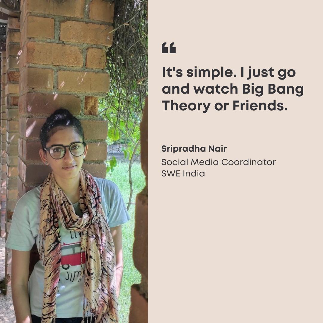 SWEIndia's tweet photo. There are days when we’re tired, overwhelmed, emotional, overworked, anxious or exhausted. Or well, all of the above! 

Here’s how the SWE India team deals with bad days! What about you? How do you pick yourself up after one of those days? 

Let us know in the comments below👇🏽💫 https://t.co/53hzxuTD8z