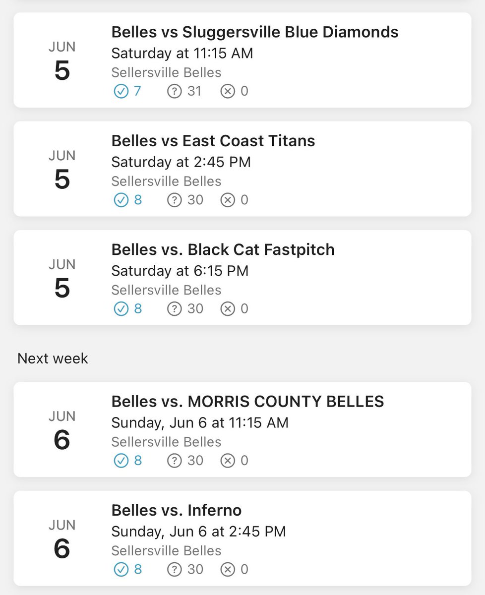 Belles18UGold's tweet photo. The Belles are getting ready for opening weekend on June 5/6 in Carteret NJ. The @BluechipSoftbal Super 40 &amp; Elite Showcase! https://t.co/aMOAQyWusA