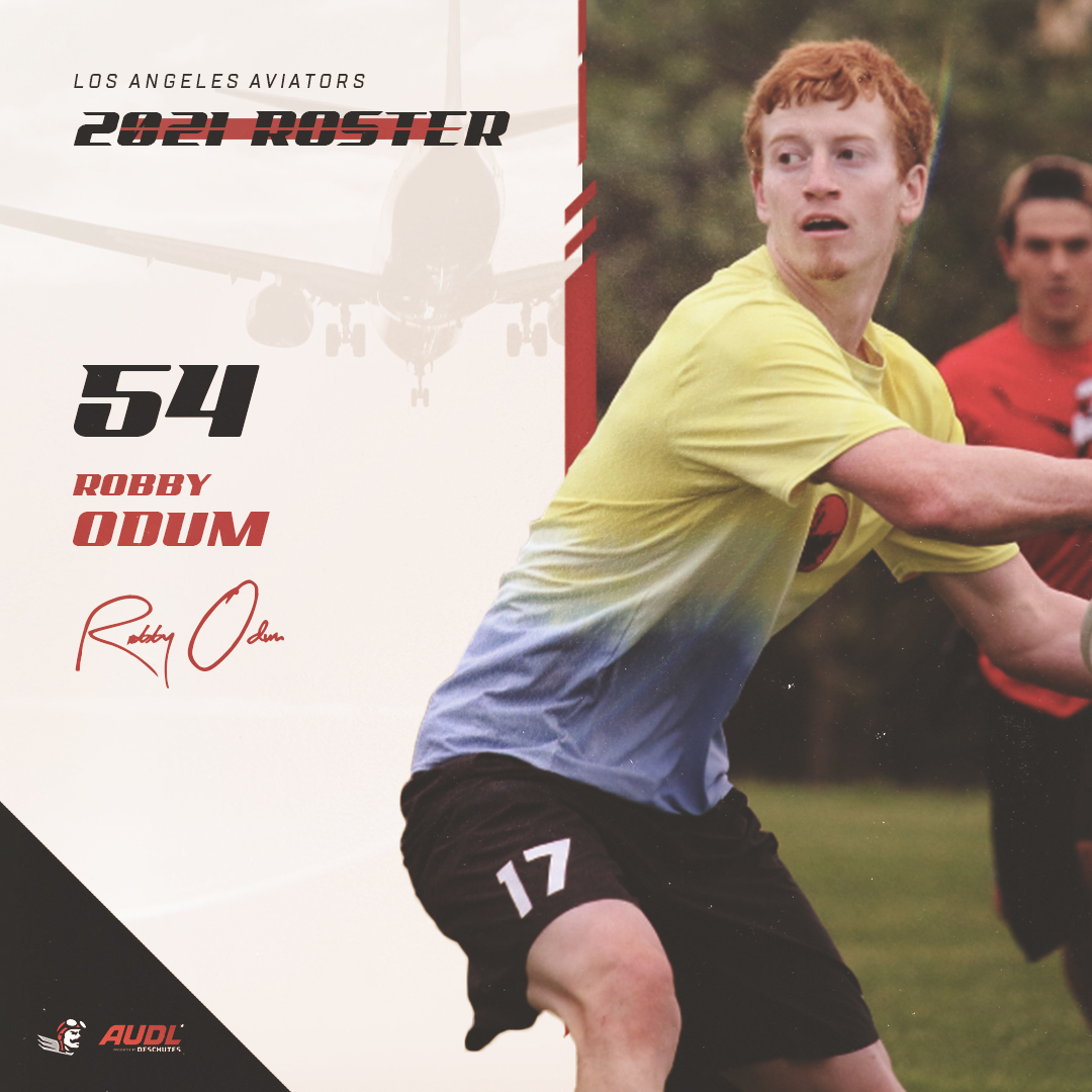 🛩 Roster Announcement 🛩
Welcome aboard #54 Robby Odum!
.
.
#LAAviators #AviatorsTakeFlight #UltimateFrisbee #LASports #ProLA #AUDL #GRIIT #54Odum
