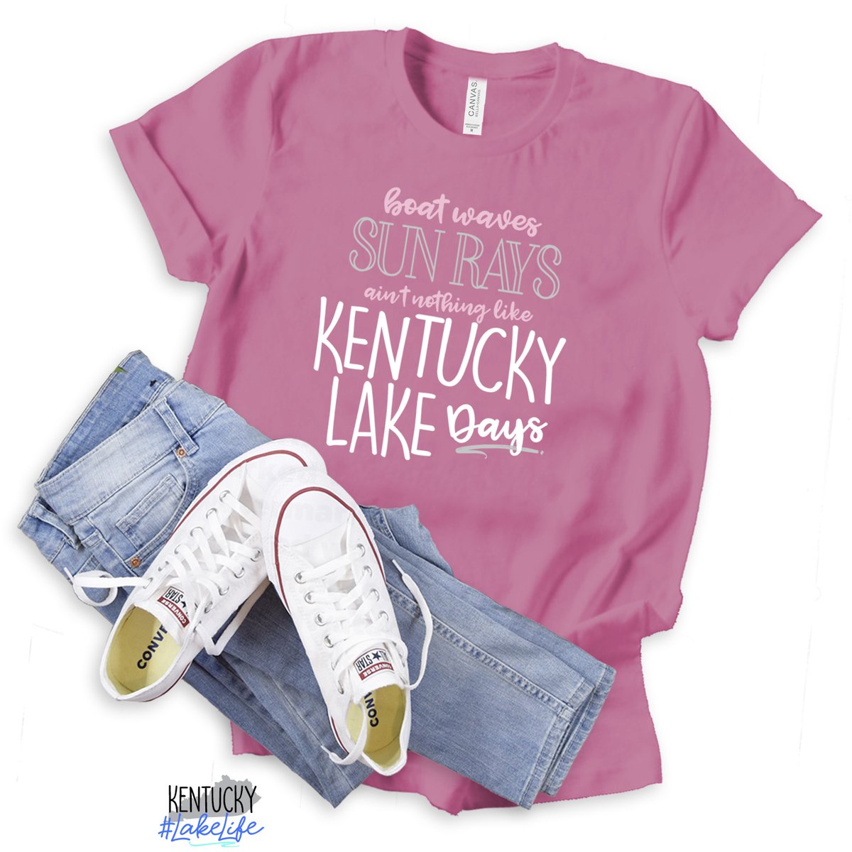 MyKyLakeLife's tweet photo. Yesterday was dreary and chilly, but today the sun is out! Website goes live on June 1st so you can get this pretty tee. If you can't wait, send us a message and we'll get one to you #ASAP! 
💖 #KentuckyLakeLife 
💖 #TShirts 
💖 #Hoodies 
💖 #Everything 
💖 #EverydayLakeLife https://t.co/LEPQMMgYSa