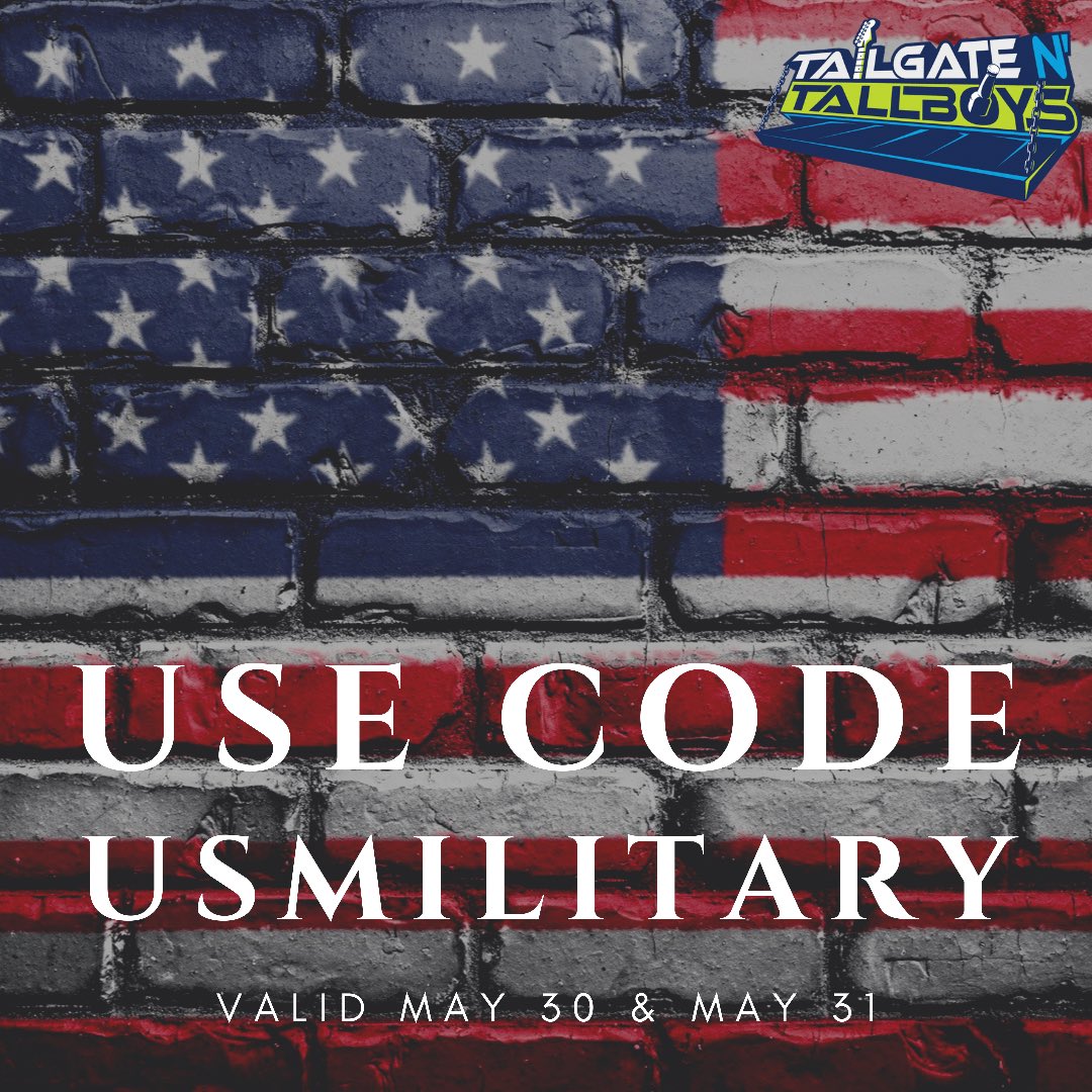 We are less than a week from Tailgate N’ Tallboys &amp; if you haven’t got your tickets yet, you can use the promo code ‘USMILITARY’ to receive a discount on your tickets! 🇺🇸 
🎟 : Tailgatentallboys.com/peoria 
*Valid May 30 &amp; May 31