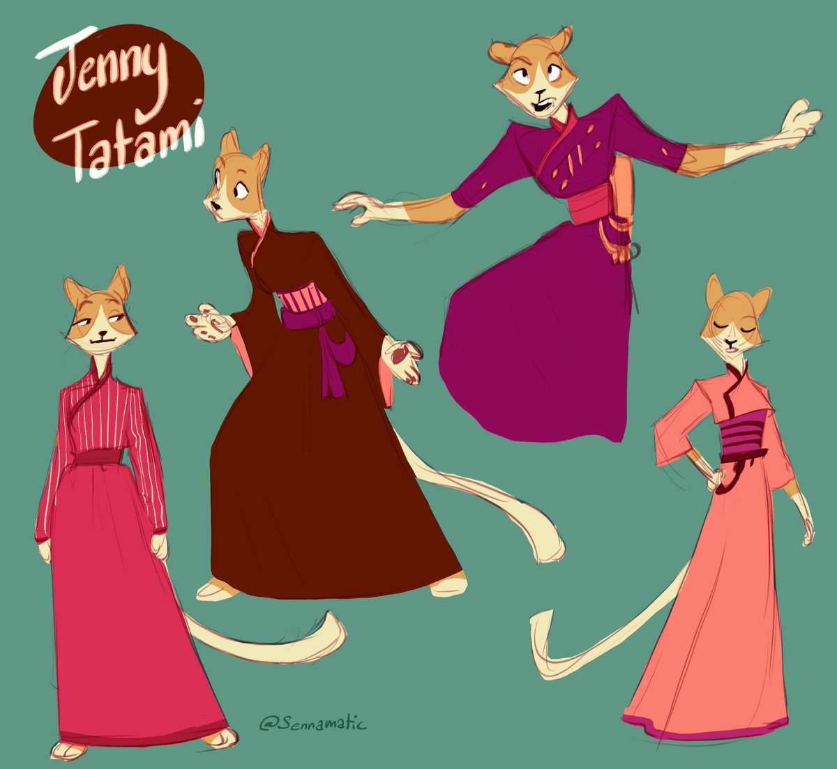 RT @sennamatic: I never posted Jenny! She's the newest addition to those fashion Felines I was drawing weeks ago! https://t.co/aLoR5GgFpb