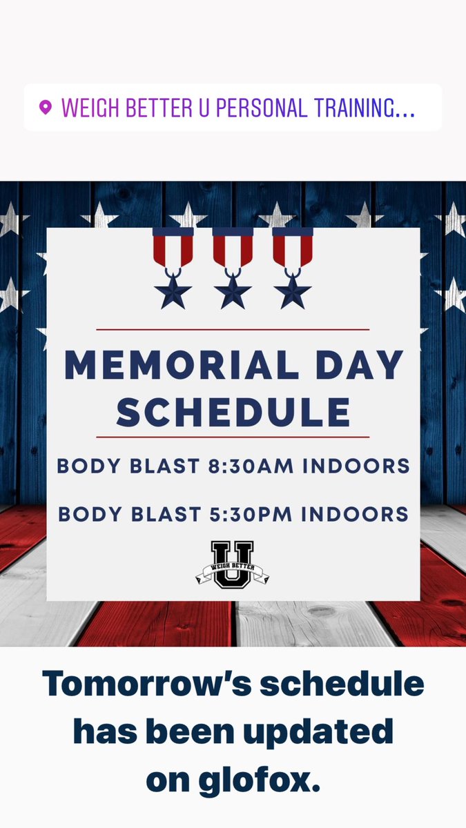 WeighBetterU's tweet photo. Tomorrow’s schedule has been updated on @glofox https://t.co/tW7PZGXdd7