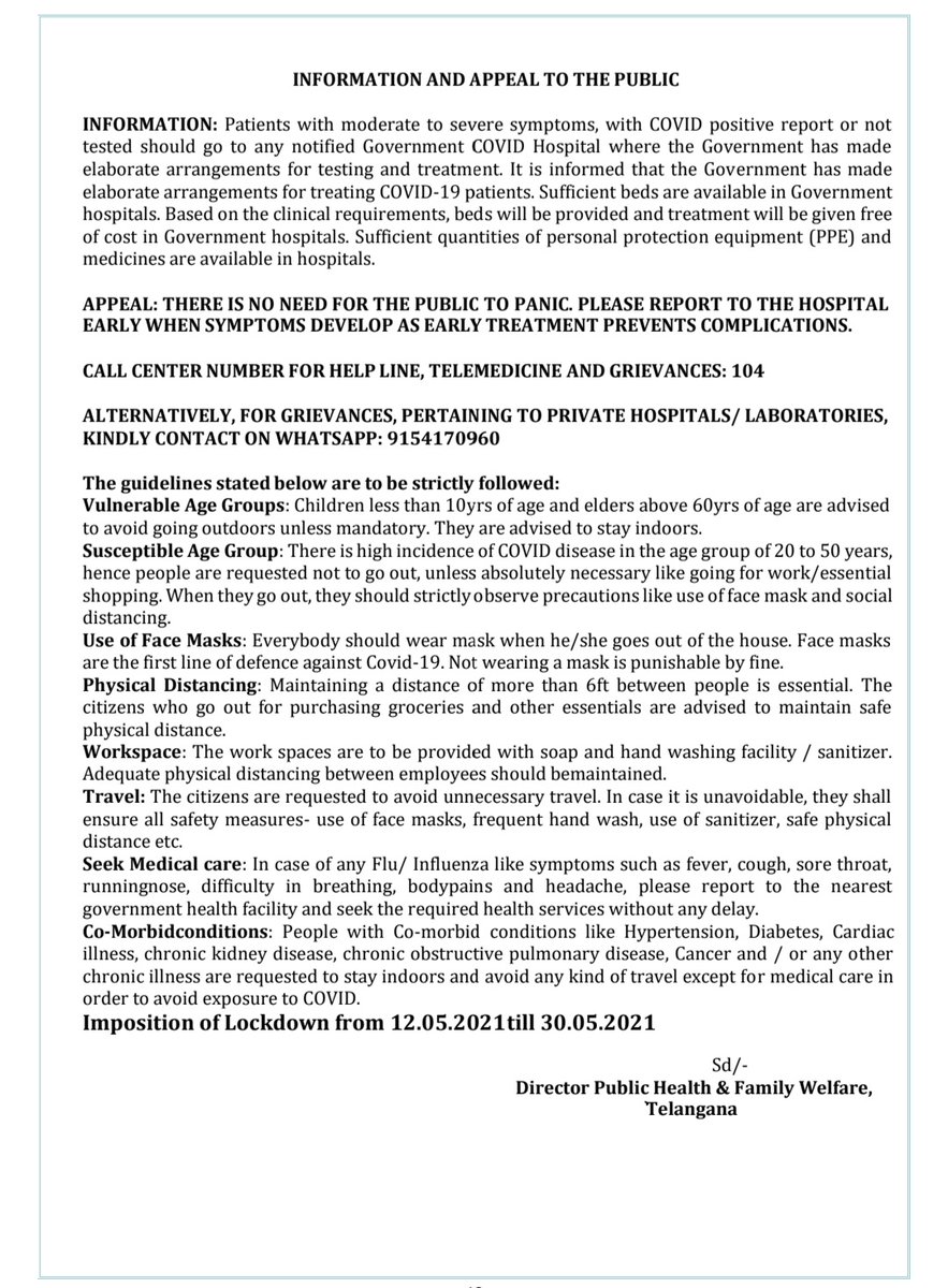 IPRDepartment (@iprtelangana) on Twitter photo Media Bulletin on status of positive cases #COVID19 in Telangana.
(Dated.30.05.2021 at 5.30pm)
<a href="/TelanganaHealth/">Office of Minister for Health, Telangana</a> #StaySafeStayHealthy Media Bulletin on status of positive cases #COVID19 in Telangana.
(Dated.30.05.2021 at 5.30pm)
<a href="/TelanganaHealth/">Office of Minister for Health, Telangana</a> #StaySafeStayHealthy