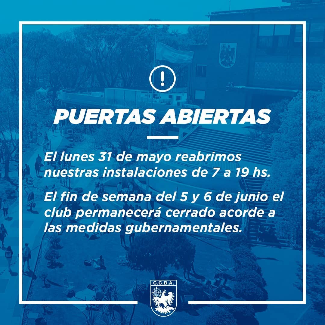 INFO MUNI

Desde eL 31/05 reabrimos las puertas del club de 7 a 19 hs. Por disposiciones gubernamentales, el club deberá permanecer cerrado el sábado 5 y el domingo 6 de junio.

Queremos agradecerles a nuestros socios y socias por acompañarnos en estos momentos de dificultades.