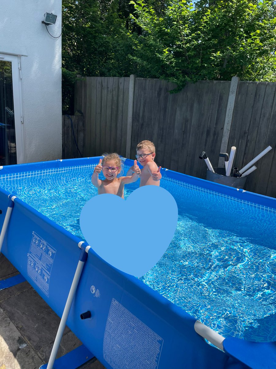 Amazing weather means we get the pool out!! Now... how do I get them out?! #sundayfunday #kids #happy