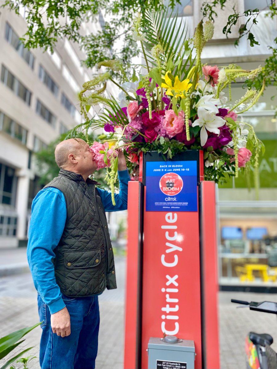 CardinalBikes's tweet photo. Check out our station on Fayetteville Street, to see this beautiful flower display by Watered Garden Florist, to celebrate Art in Bloom! #CitrixCycle #Citrix #NCMAbloom #PNCArtInBloom https://t.co/xd8BrwIzjY