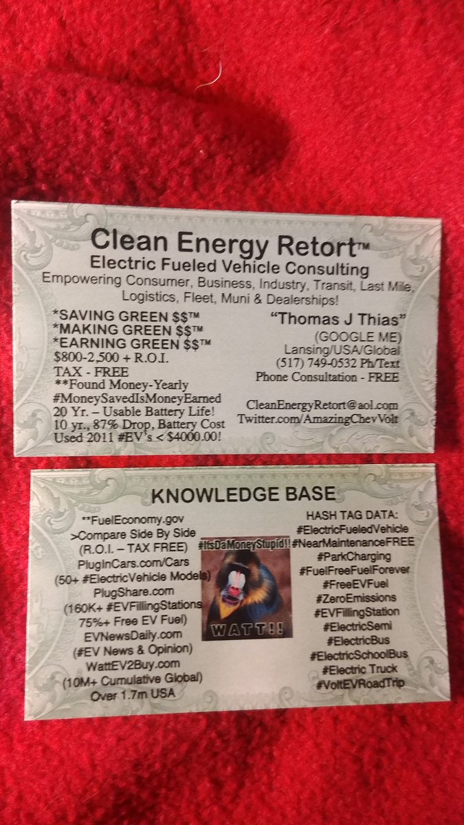 AmazingChevVolt's tweet image. CLEAN ENERGY RETORT™/
@DKHos
@Uber
@UberEats
#LastMile #EVDelivery!

#StopBurningFossilFuels!

Bootstrapping #CleanEnergyRetort, W/My
#EV!
- #NearMaintenanceFREE!
- #ZeroEmissions, Near Zero #Fleet; #Health &amp;amp; #Climate Liability!
- 73%+ Less Cost/Mi!

4K+ Runs!
=
$3K+ #EpicROI!