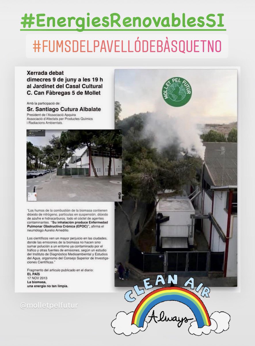 Perquè volem respirar Aire Net Sempre!! També a #Mollet
#EnergiesRenovablesSI
#FumsdelpavellódebàsquetNO