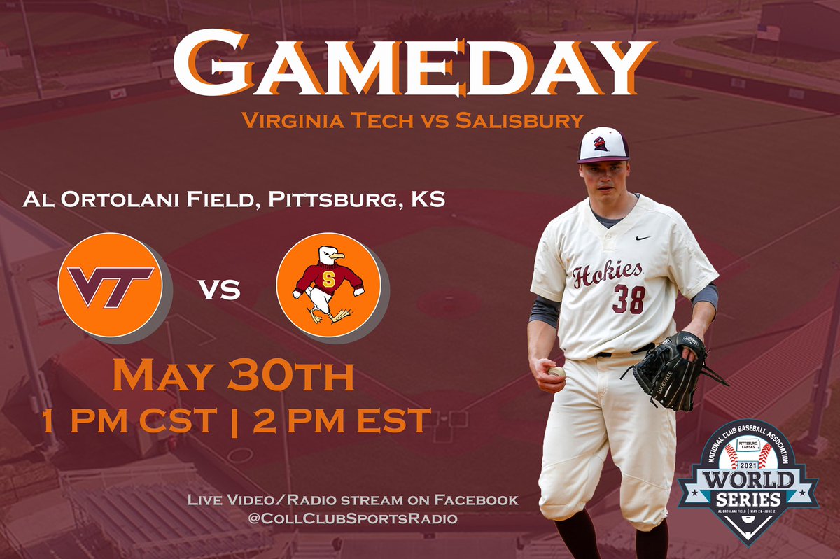 VTClubBaseball's tweet photo. Gameday‼️

Hokies are climbing aboard the Tolly Trolly this afternoon as we run it back against Salisbury in an elimination game. 🚌🚎

Follow along live at https://t.co/KupXTGZZD9

#Gokies #NCBAWS https://t.co/Rf8Zt9vDoY