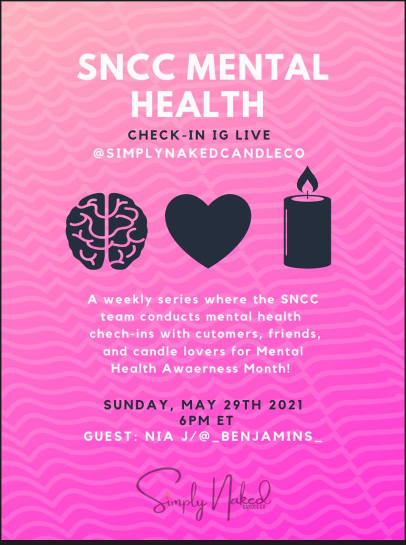 nowinfluencing's tweet photo. 🕯#SNCC is going live with #NiaJ for the last installation of their SNCC Mental Health Check-In today at 6p ET! 

#MentalHealth #blackownedbusiness
#Comedy #SocialJustice #TX #ATL https://t.co/uV0QtZCMWf