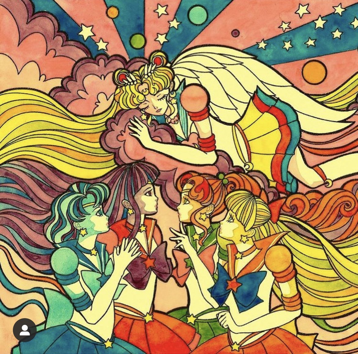 Quería compartiros esta imagen de la artista Rachel Franzen de la que me he enamorado 💜 #sailormoon #art #fanart #anime #manga #naokotakeuchi