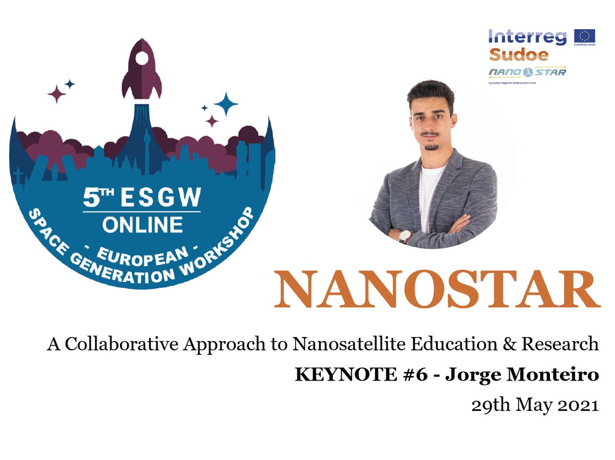 Yesterday, gave a Keynote Speech at the 5th European Space Generation Workshop (E-SGW) promoted by <a href="/SGAC/">SGAC</a> 
I feel humbly honored to share the outputs of the <a href="/nanostarproject/">Nanostar Project</a> with this new generation of space enthusiasts and professionals.

#nanosatellite #education #engineering