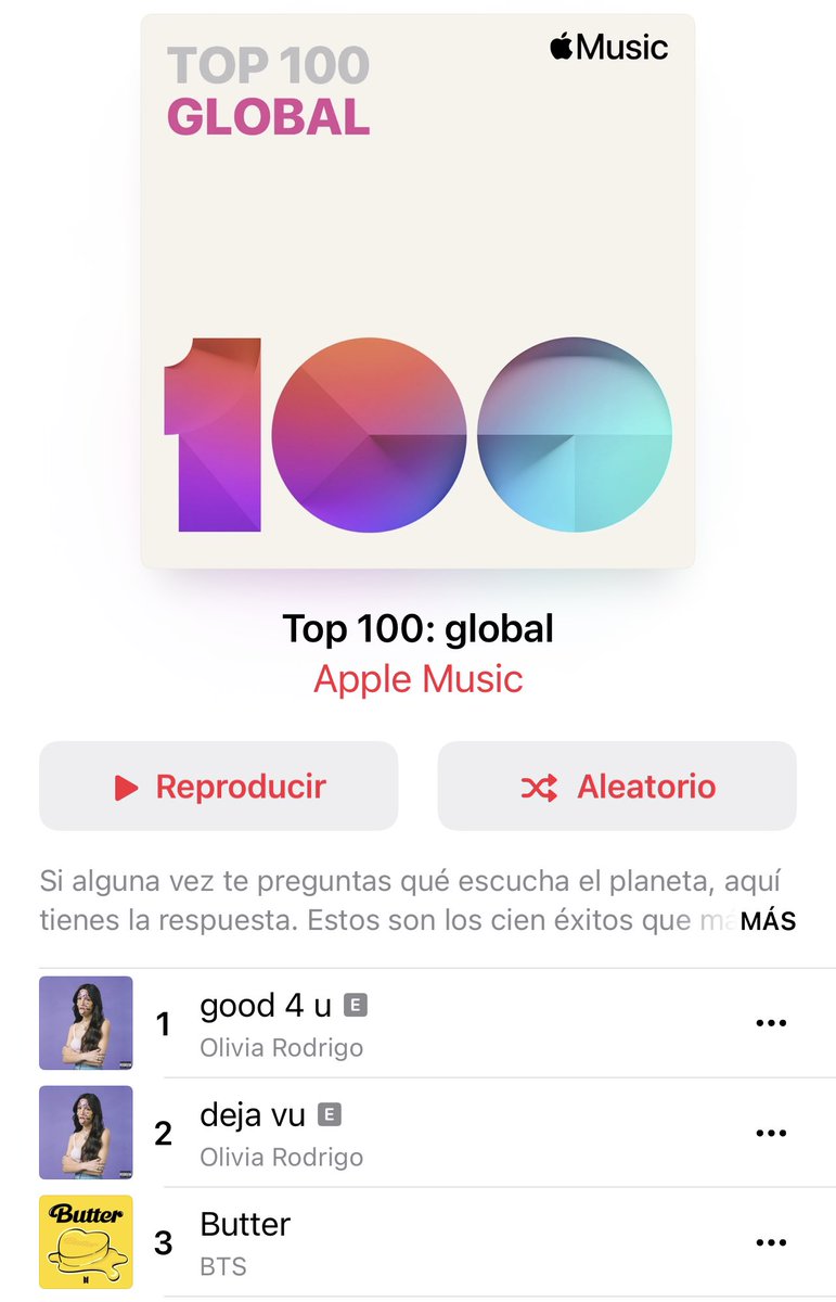 chimmy_032's tweet photo. En Apple Music, Butter está en el puesto 3!!
Debemos hacer stream aquí!
#BTS_Butter #ButterStreamParty https://t.co/uf1WboMHLb