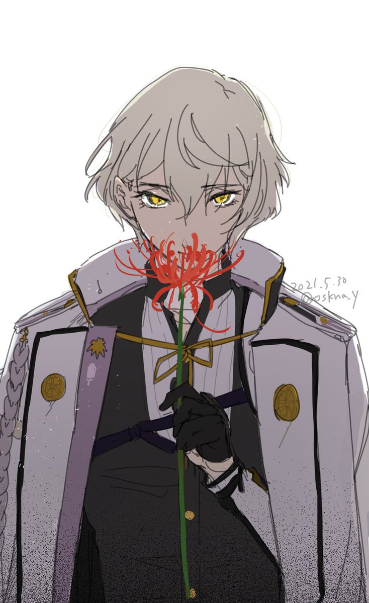 目だけ色あるのめっちゃかっこいい ゆのイラスト