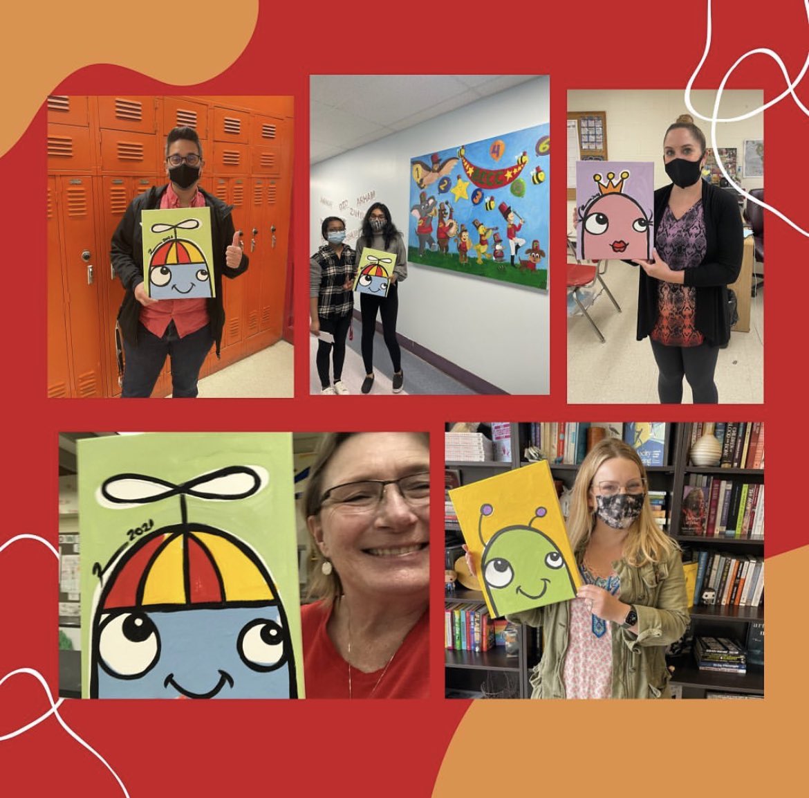 HumansBHS123's tweet photo. @smileproject Scavenger Hunt was a success! Thank you to all who participated. We also gave out 5 paintings to faculty members (@ProfeDeSousa, BECC, Mrs. Carey, ELL Dept. &amp; Mrs. Rose) who make a difference in students’ lives. Continue to spread smiles :) @BurlMASchools #bpschat https://t.co/4cEnBqR4Vo